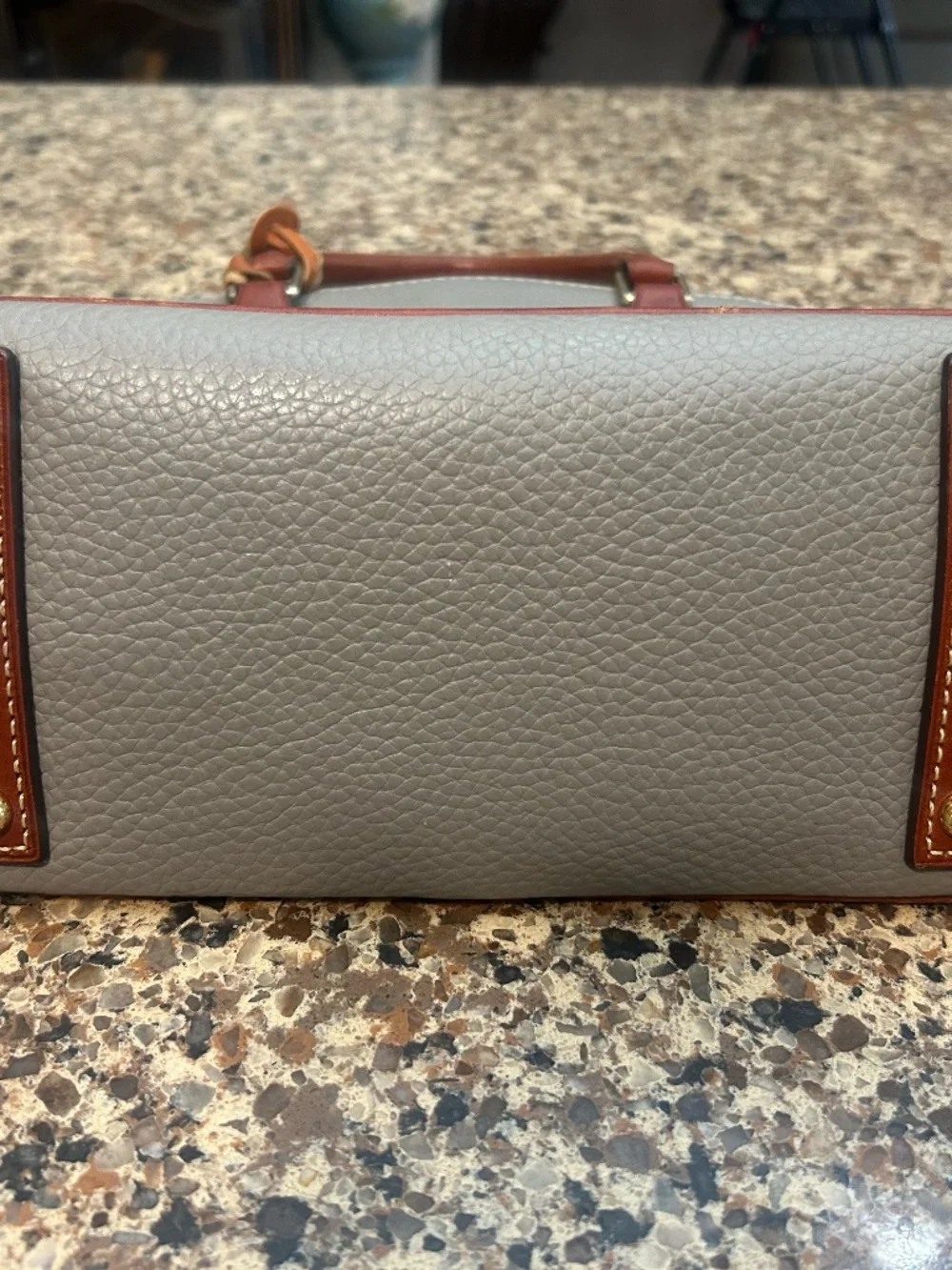 Dooney & Bourke Pebble Leather Taupe Handbag - Picture 5 of 6